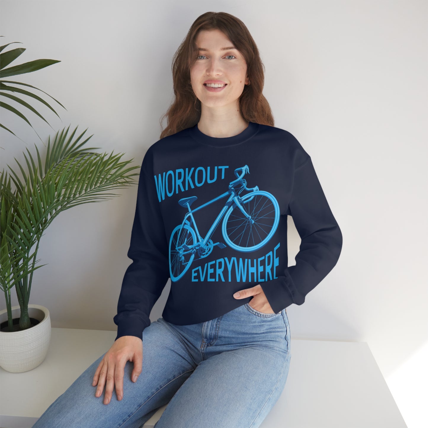 Workout everywhere bike Crewneck Sweatshirt