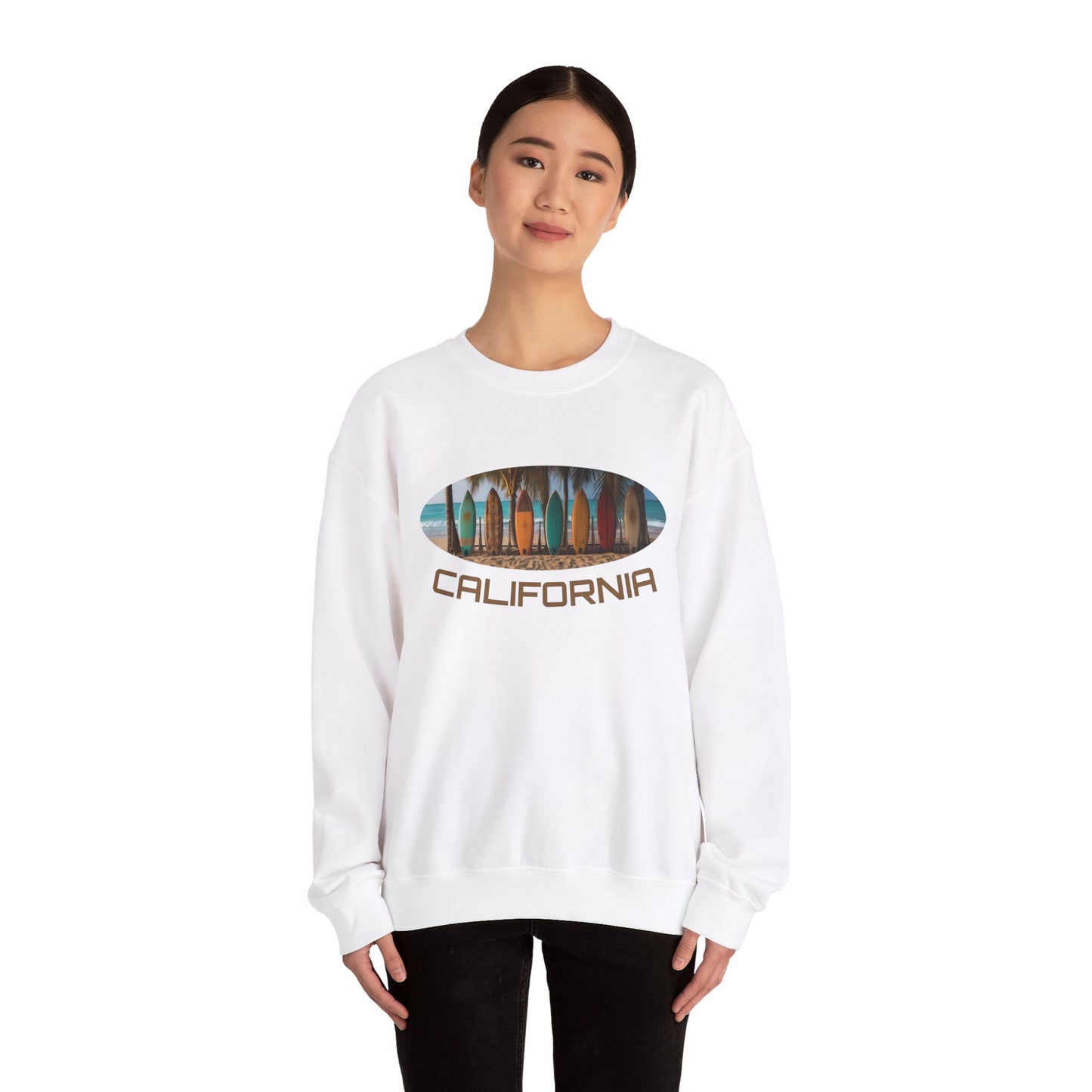 California beautiful surfer beach Crewneck Sweatshirt