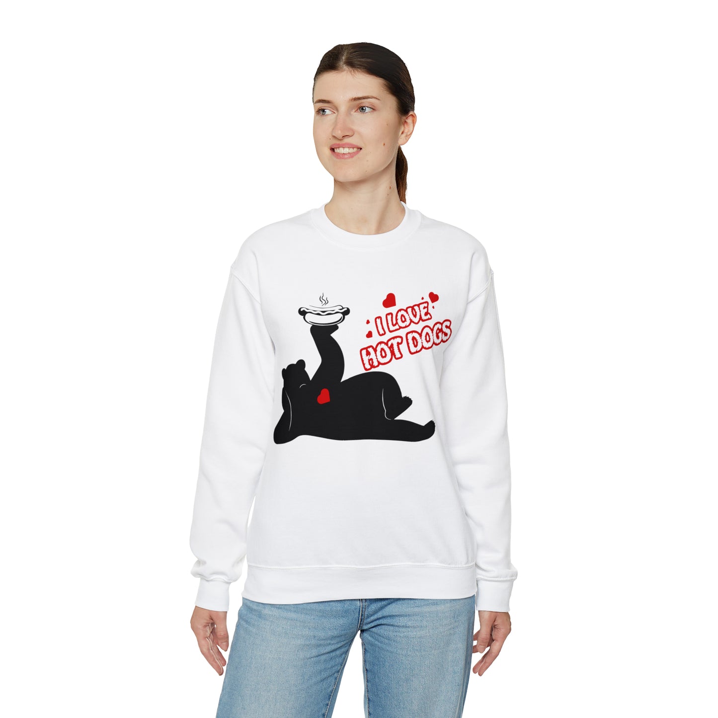 i love hot dogs Crewneck Sweatshirt