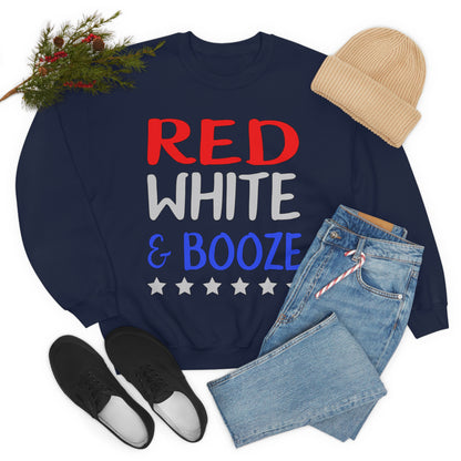 Red  White Booze Crewneck Sweatshirt