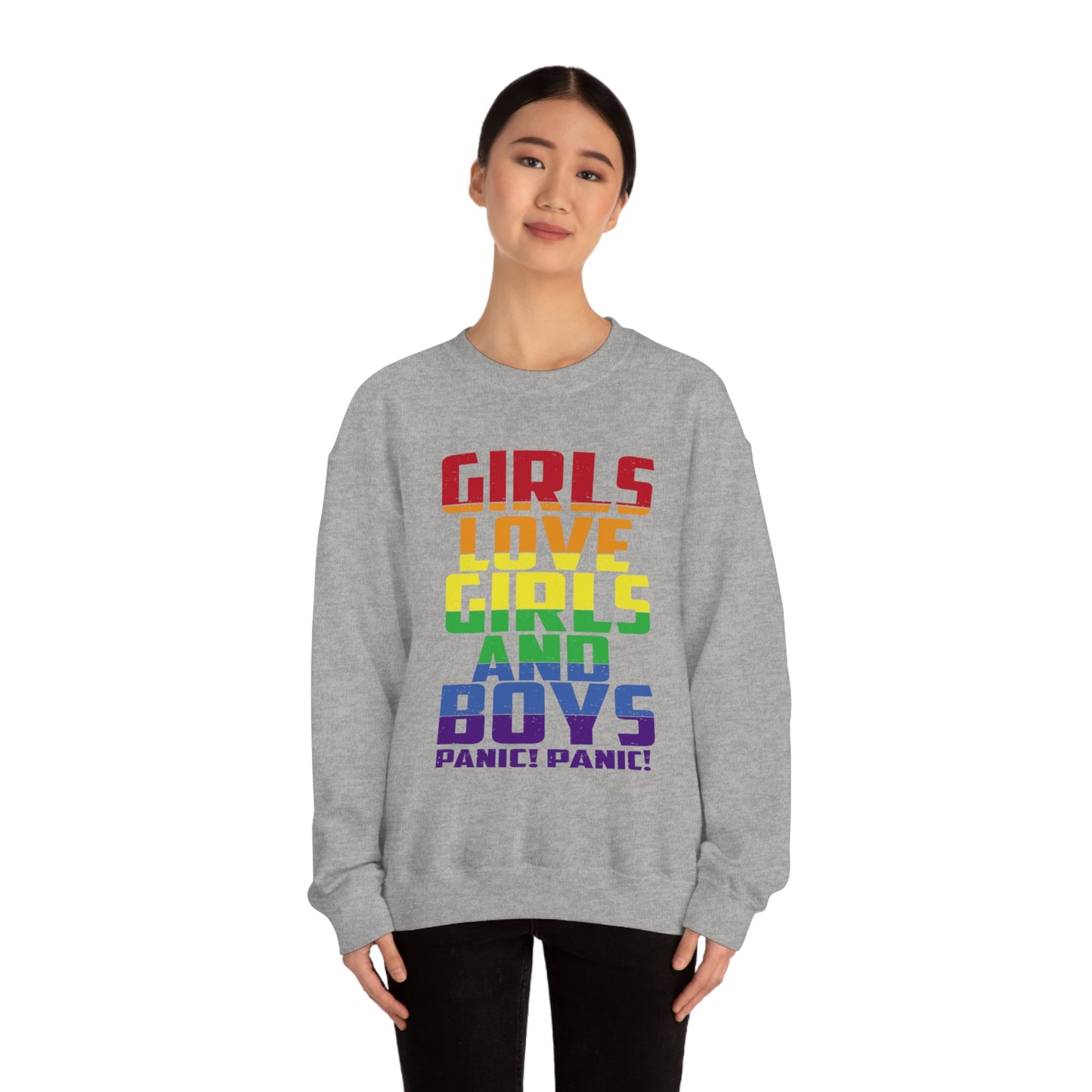 Girls Love Girls and Boys Crewneck Sweatshirt