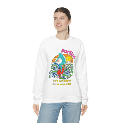 Surfing A Way of Life Crewneck Sweatshirt