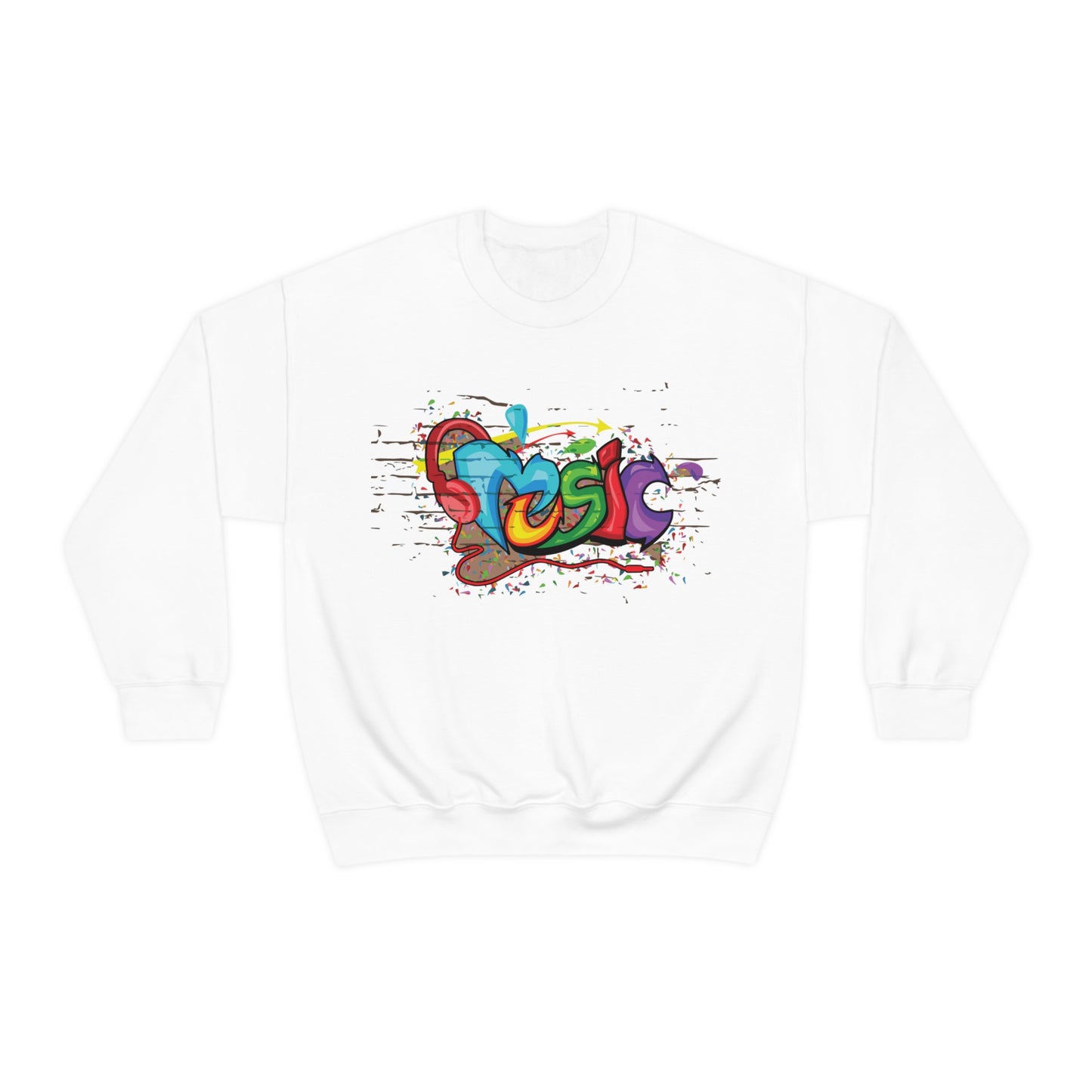 Music colorful graffiti Crewneck Sweatshirt