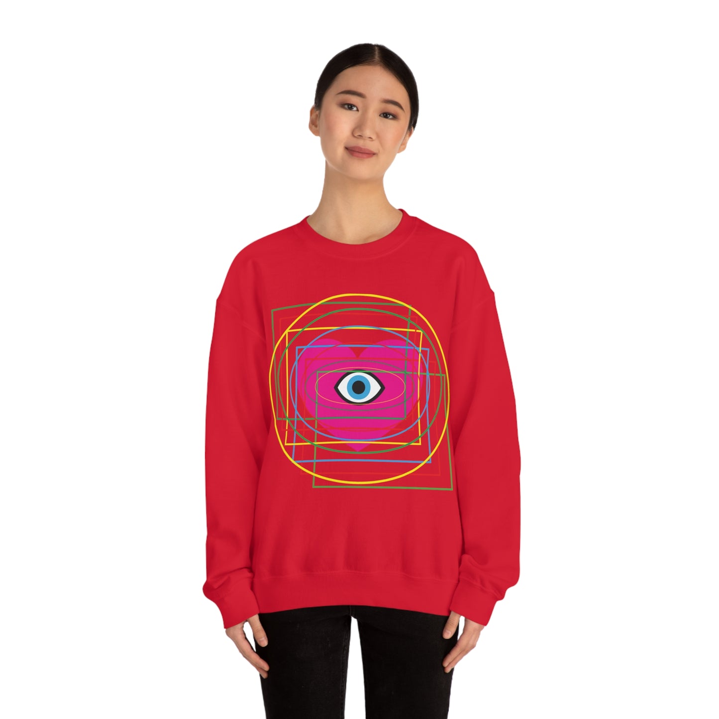 Eye Love in all dimension Crewneck Sweatshirt