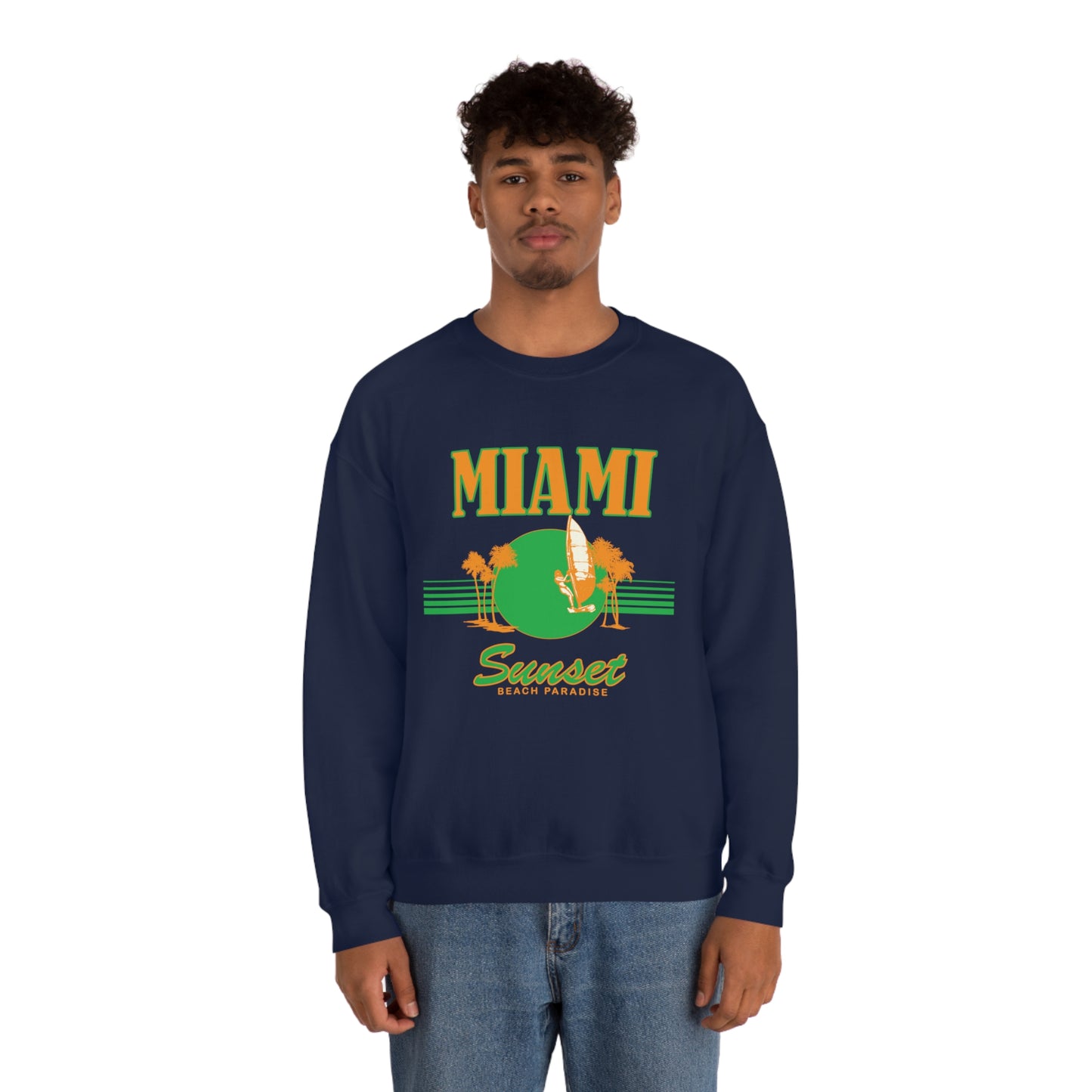 Miami Sunset Beach Paradise Crewneck Sweatshirt