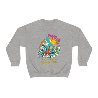 Surfing A Way of Life Crewneck Sweatshirt