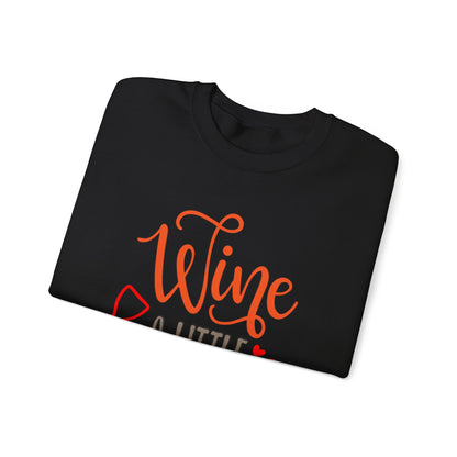 Wine_a_little_laugh_a_lot Crewneck Sweatshirt