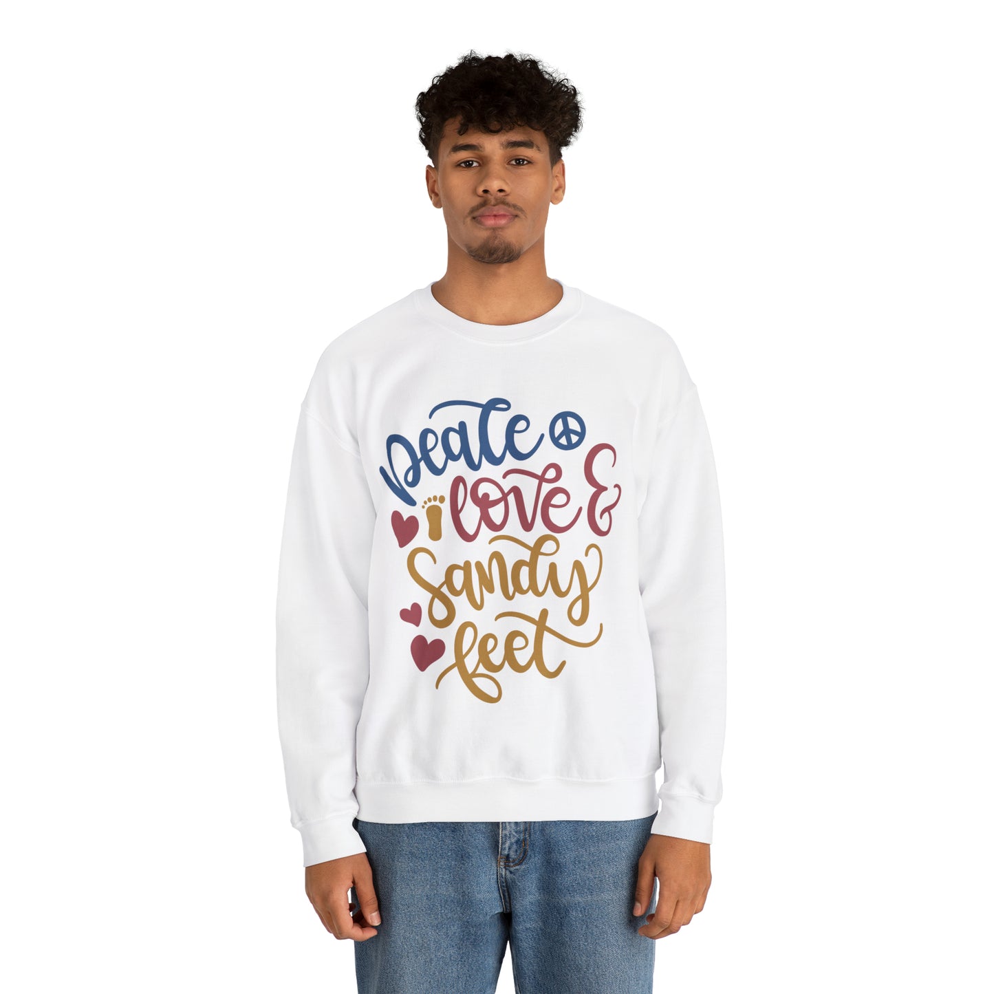 Peace_love_and_sandy_feet Crewneck Sweatshirt