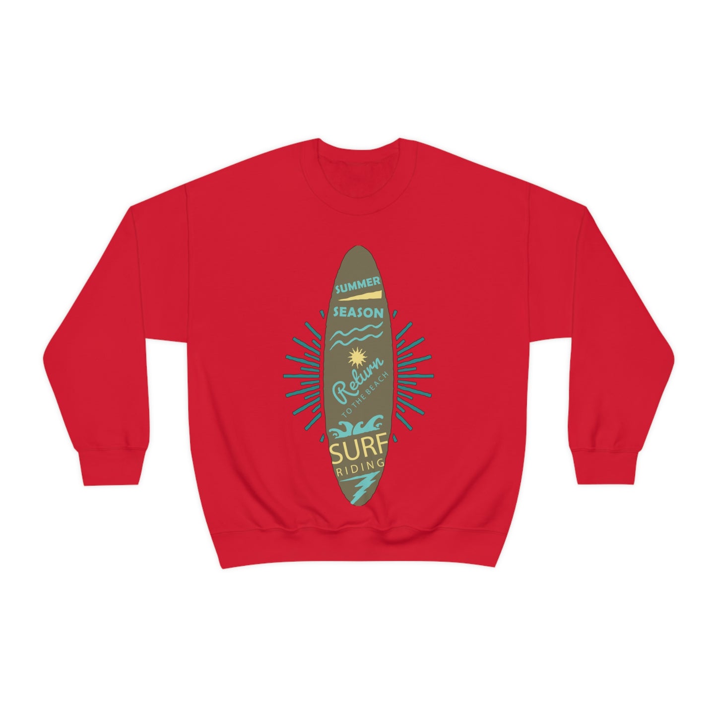 Surf Riding Summer Crewneck Sweatshirt