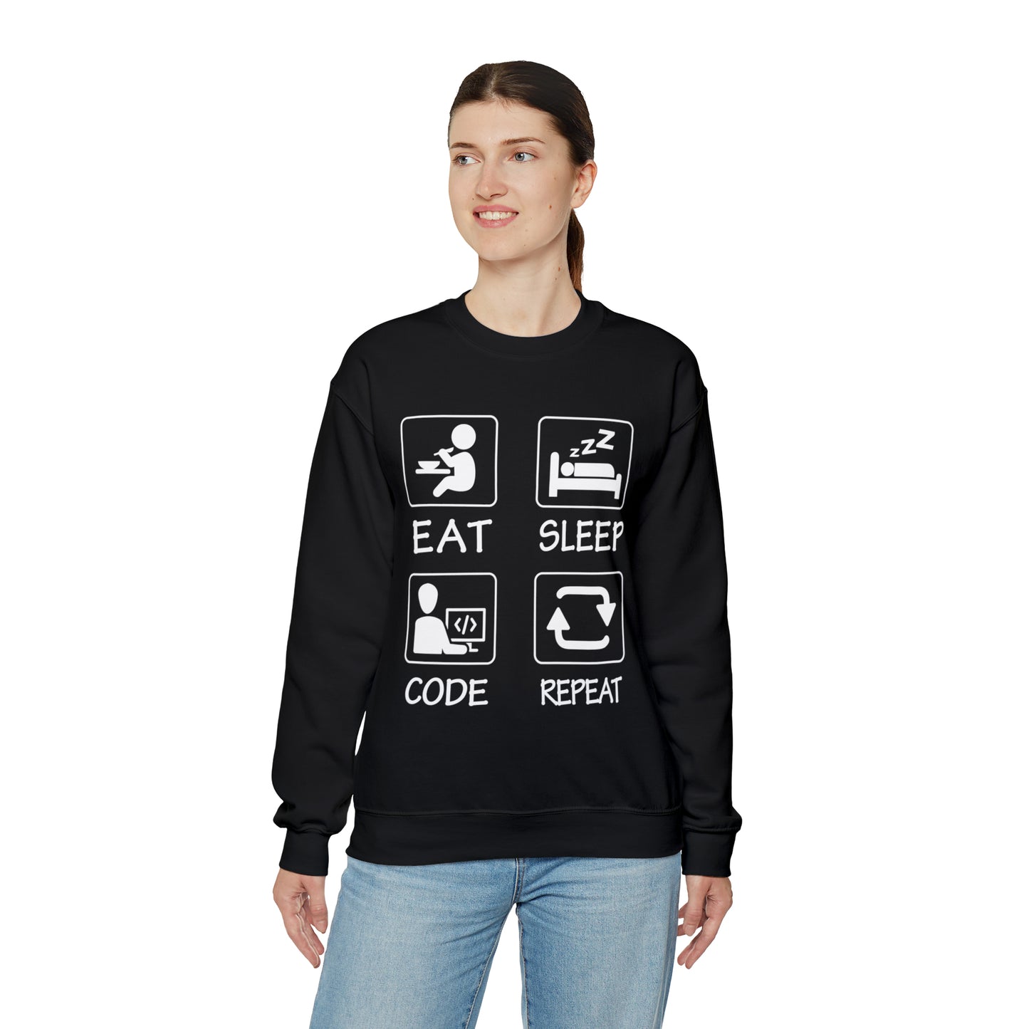 Eat sleep Code Repeat Crewneck Sweatshirt