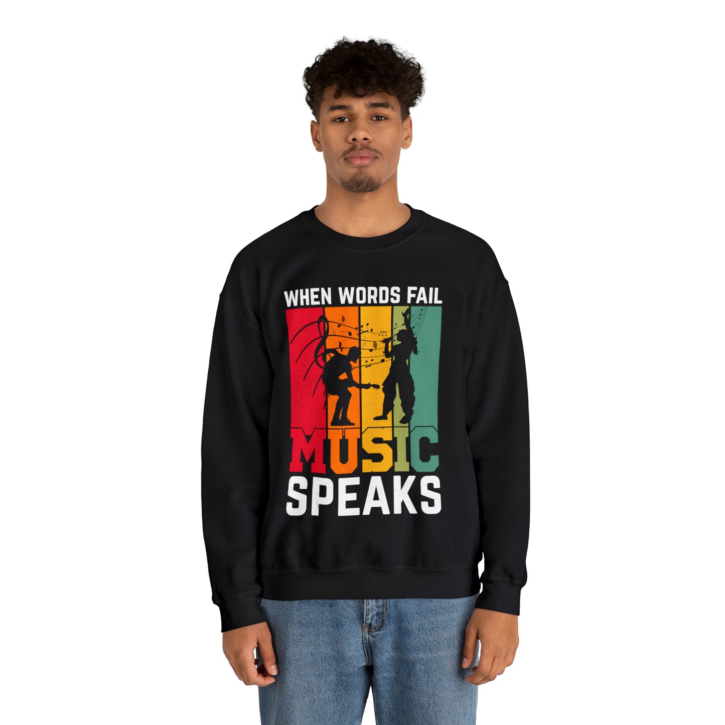 When words fail music speaks vintage Crewneck Sweatshirt