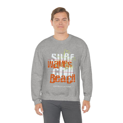 Surf Waves Chill Beach Crewneck Sweatshirt