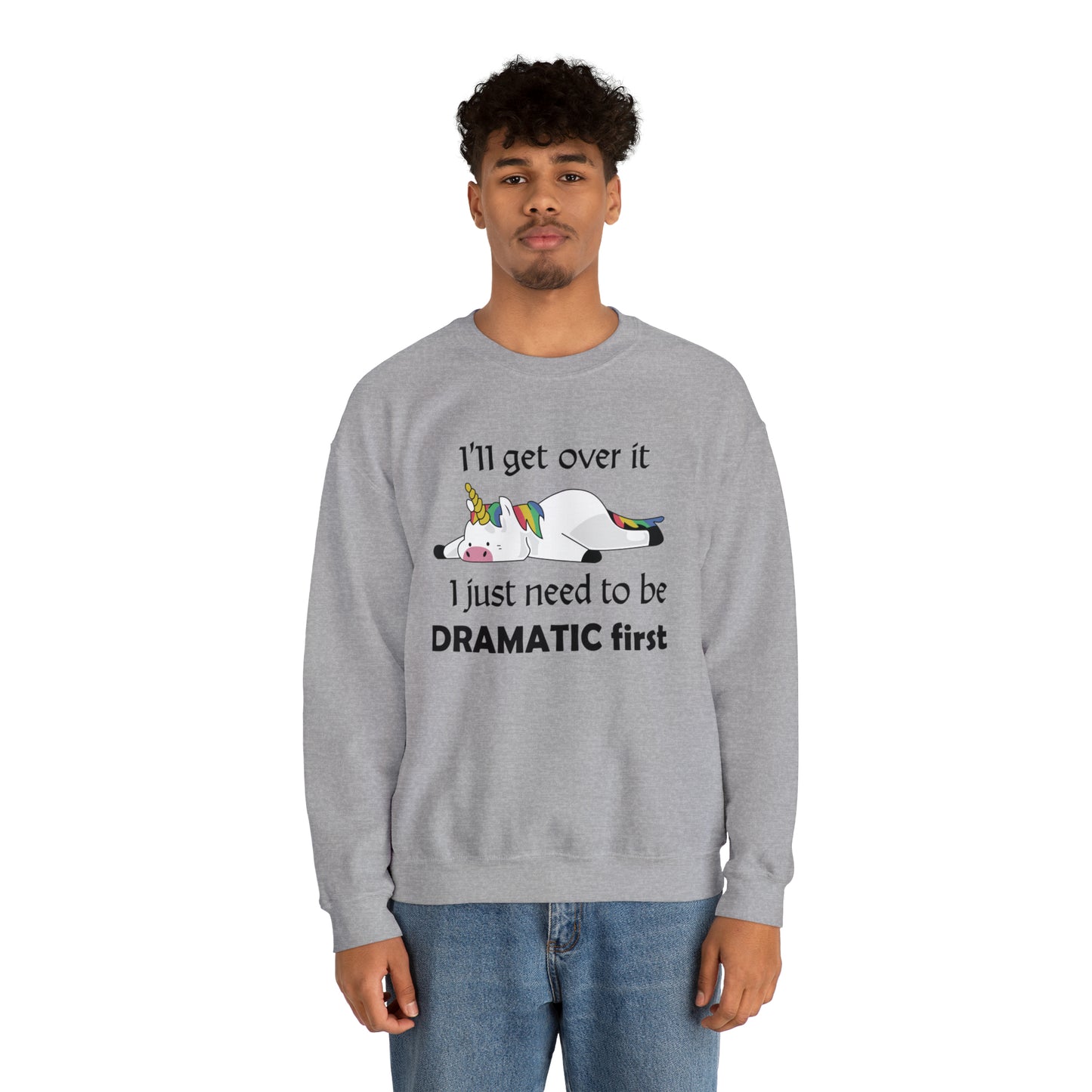 Dramatic Unicorn Crewneck Sweatshirt