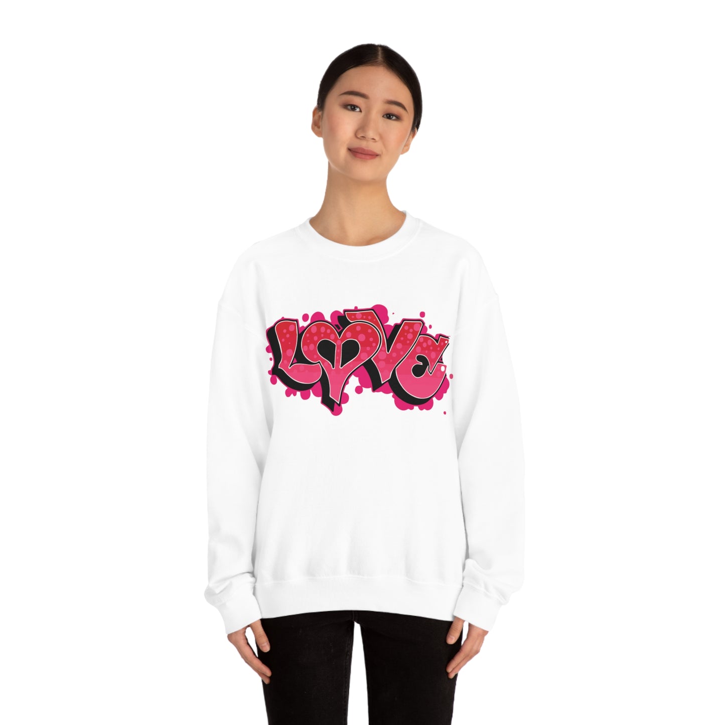 Peace and Love graffiti Crewneck Sweatshirt