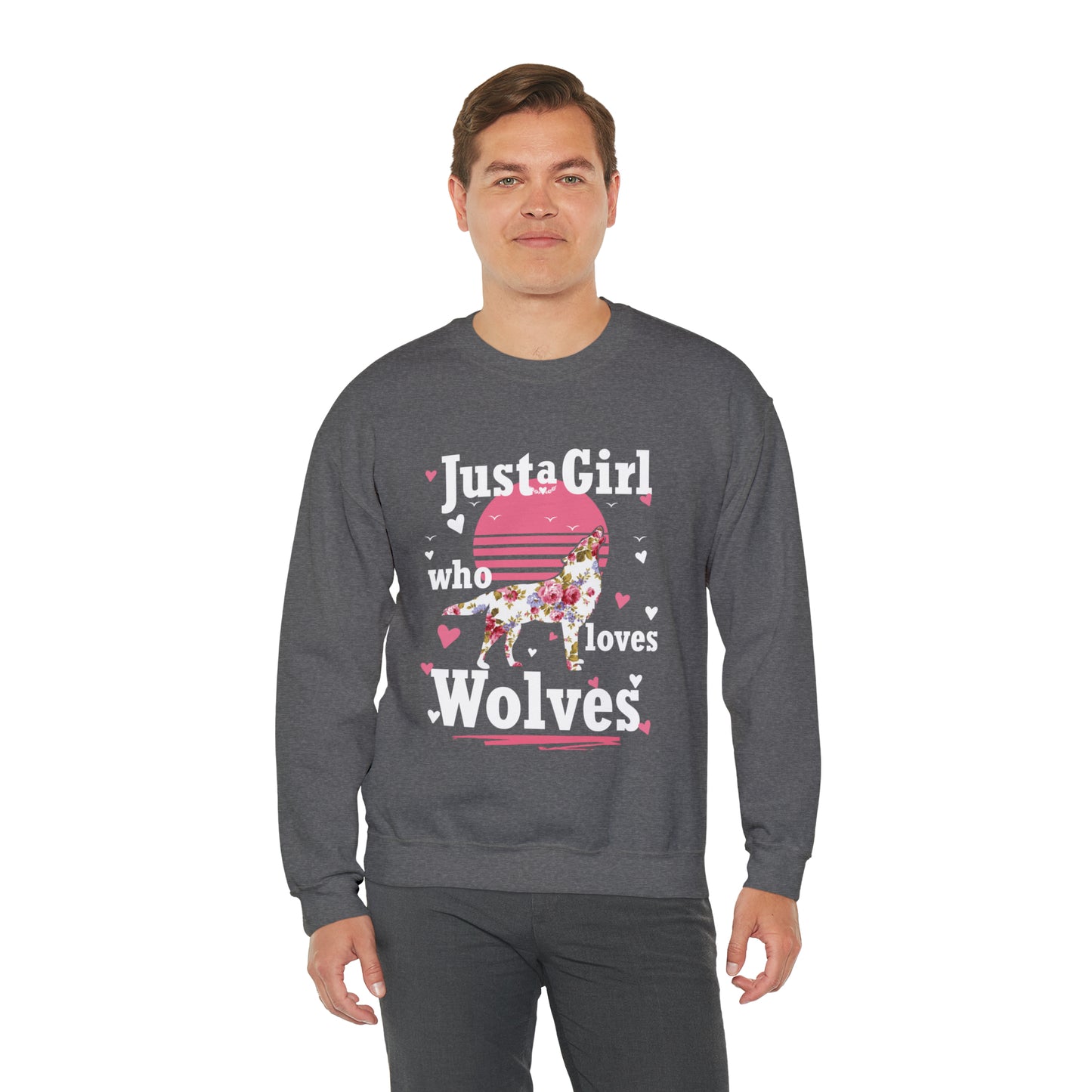 Just A Girl Who Loves Wolves Crewneck Sweatshirt