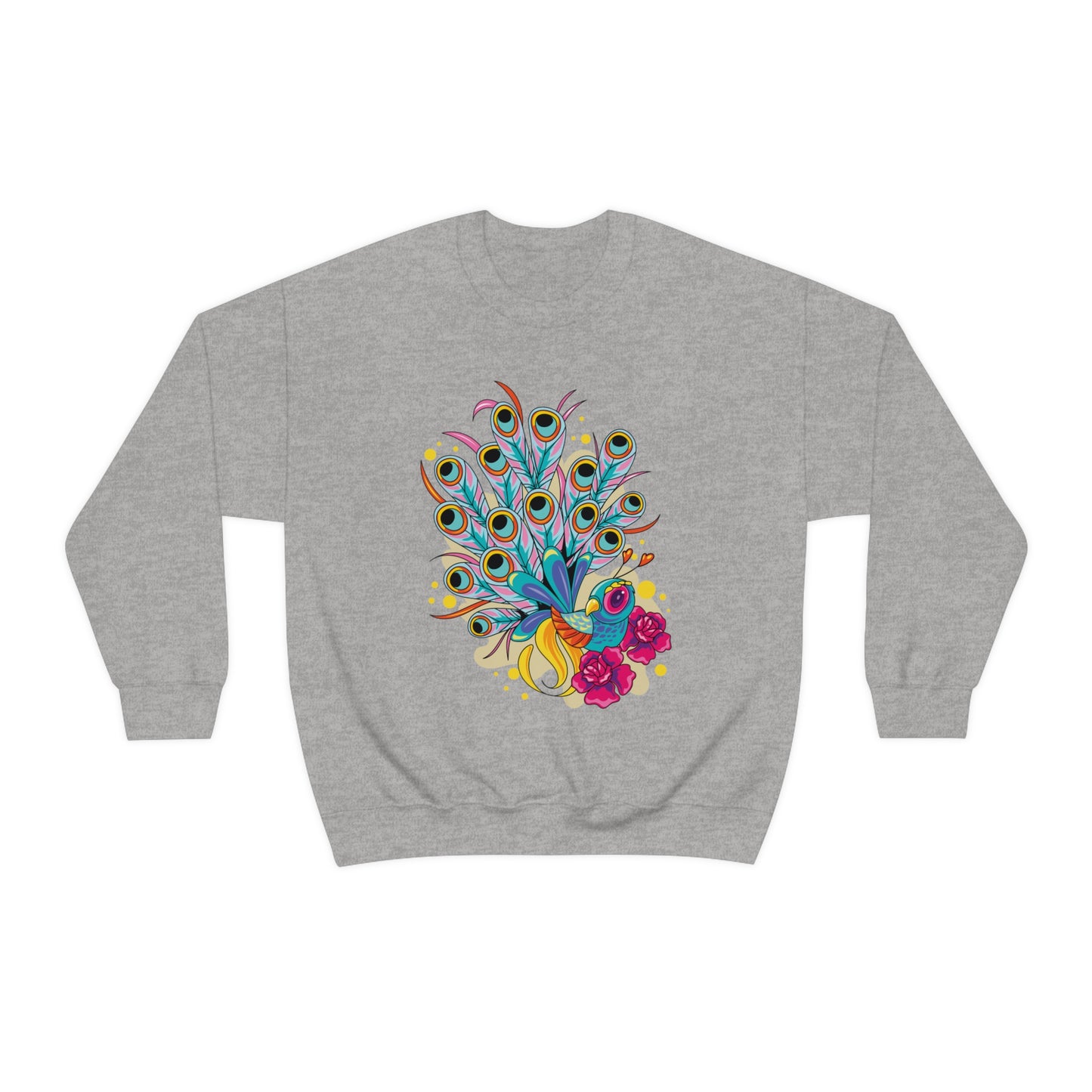 Colorful Peacock Crewneck Sweatshirt