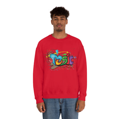 Music colorful graffiti Crewneck Sweatshirt