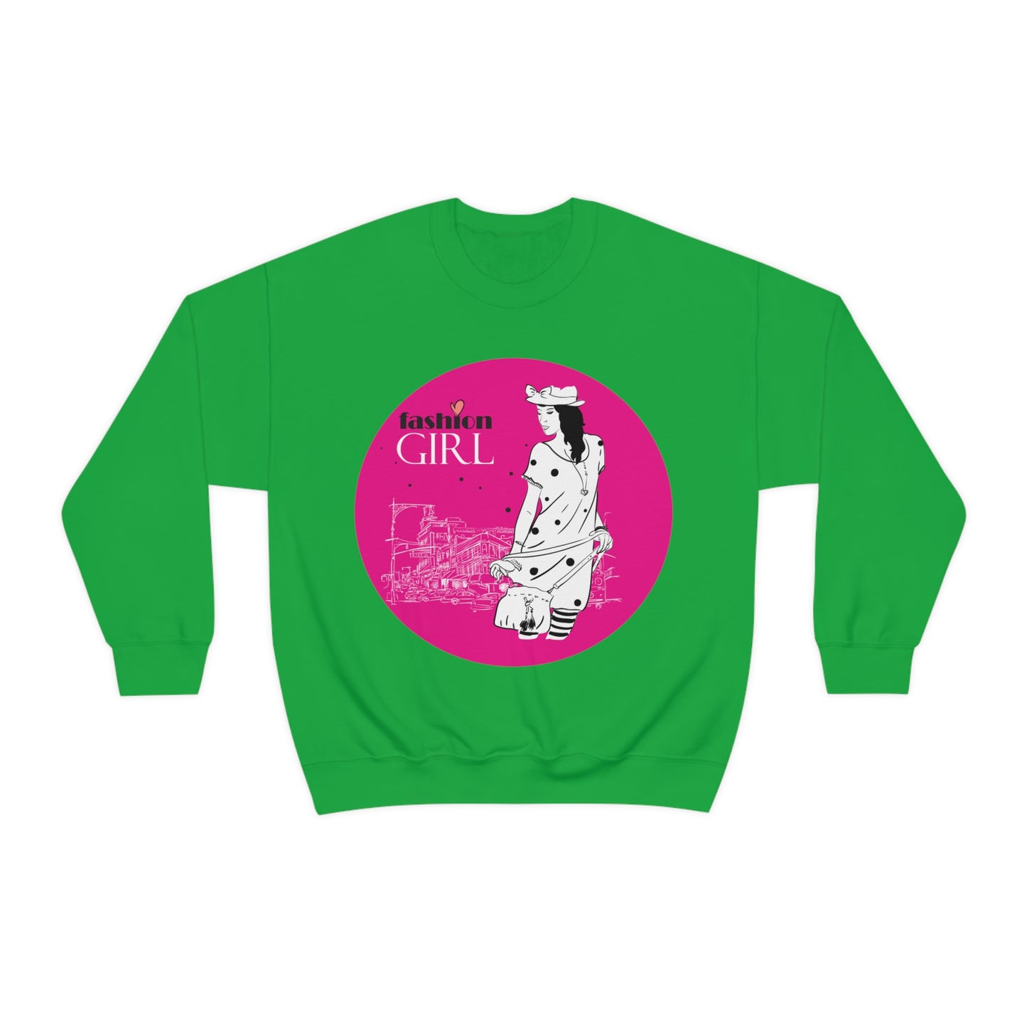 Pink Fashion girl Crewneck Sweatshirt