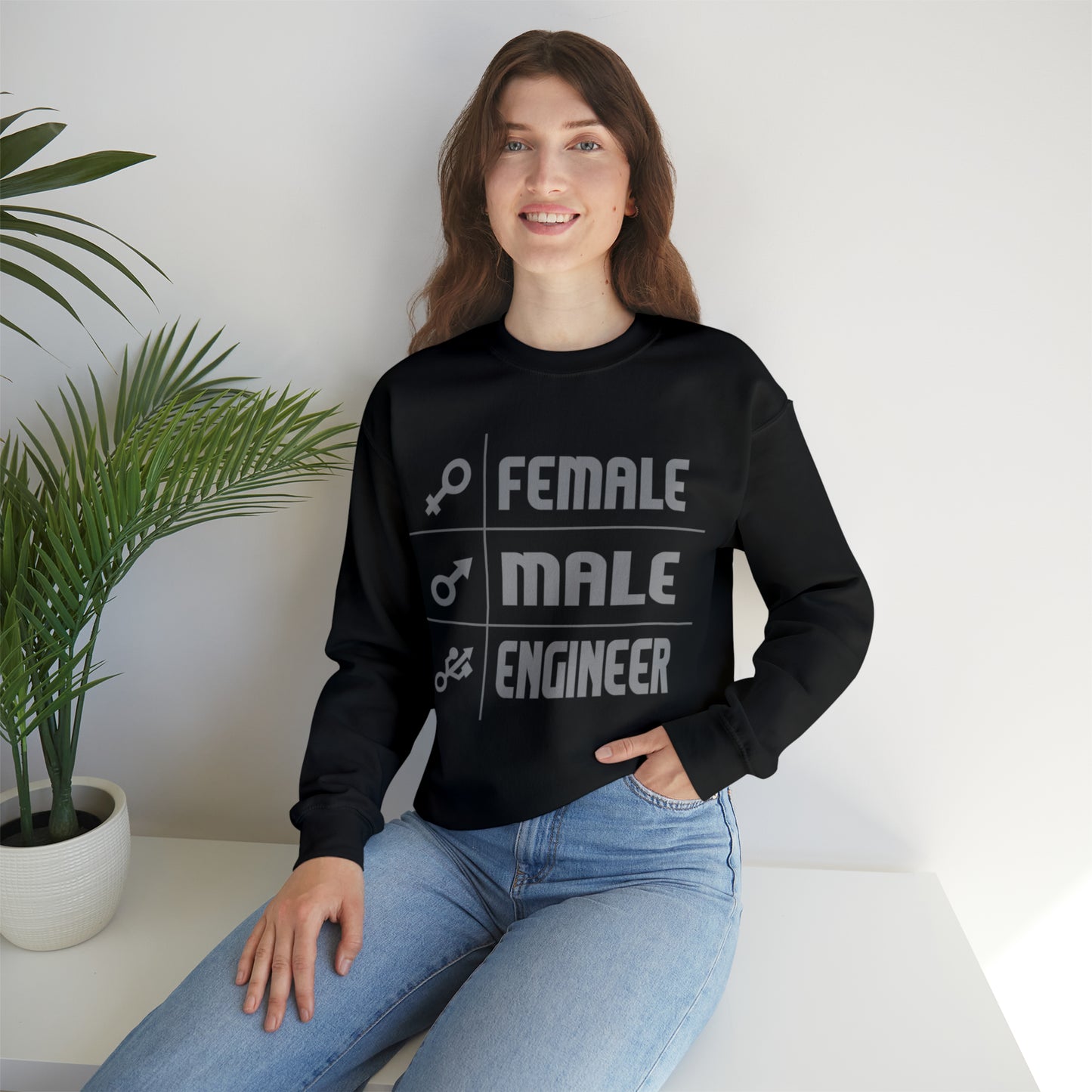 Female - male- engineer Crewneck Sweatshirt