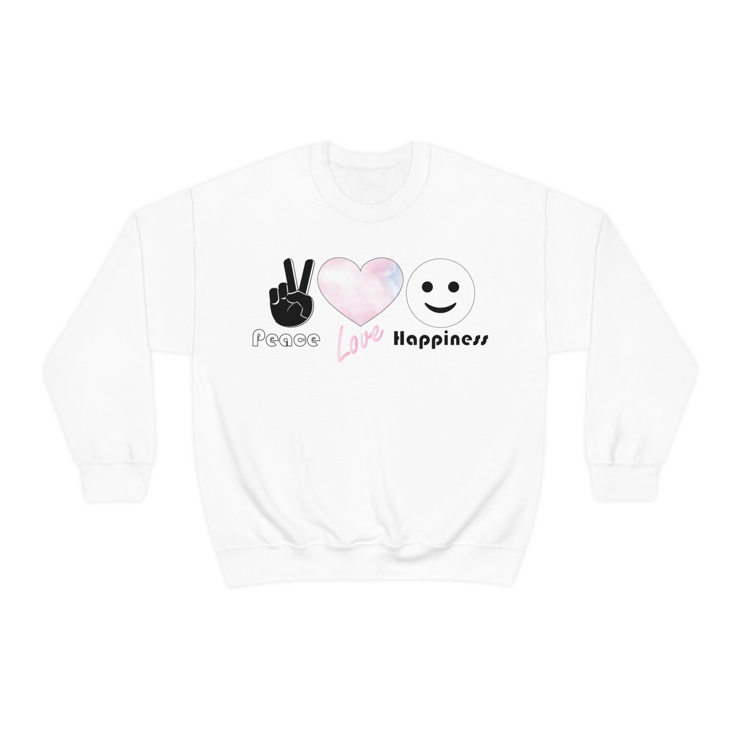 Peace-Love-Happiness Crewneck Sweatshirt