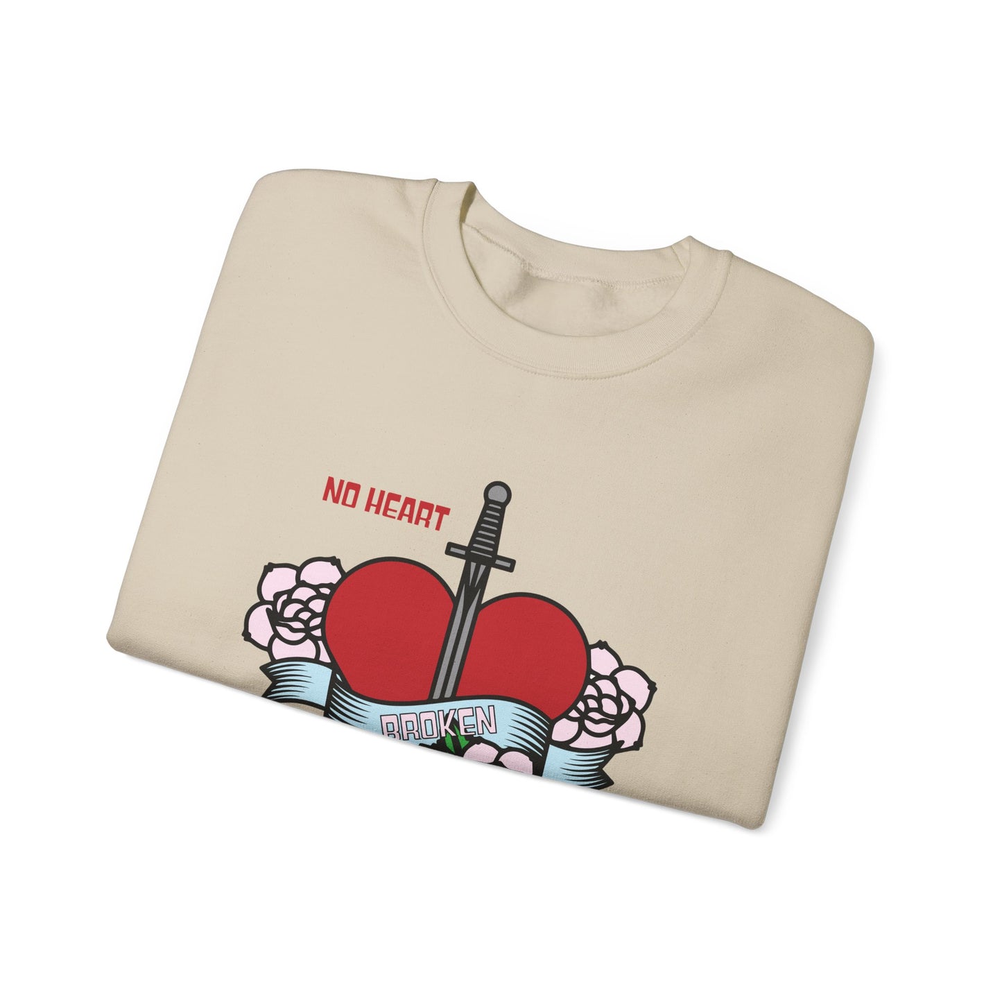 No heart feelings broken heart Crewneck Sweatshirt