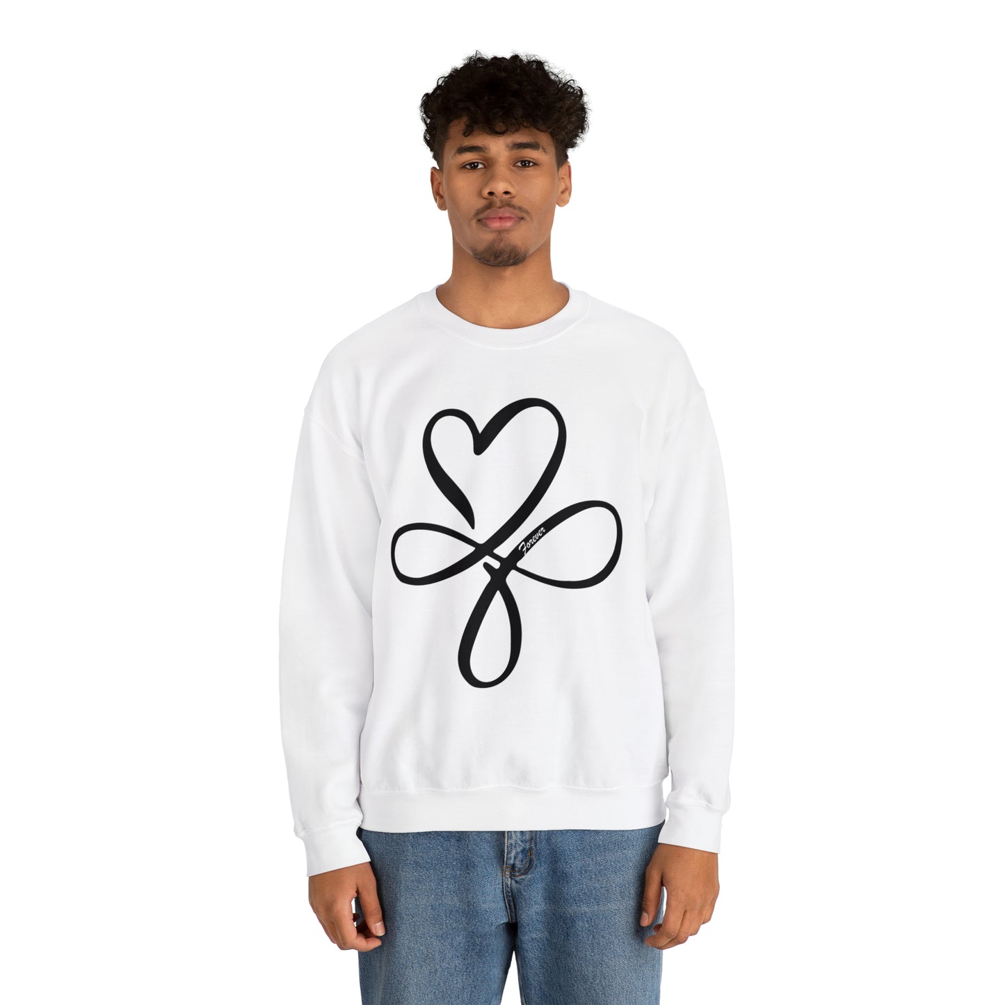 Heart symbol Love Infinity symbol Forever Crewneck Sweatshirt