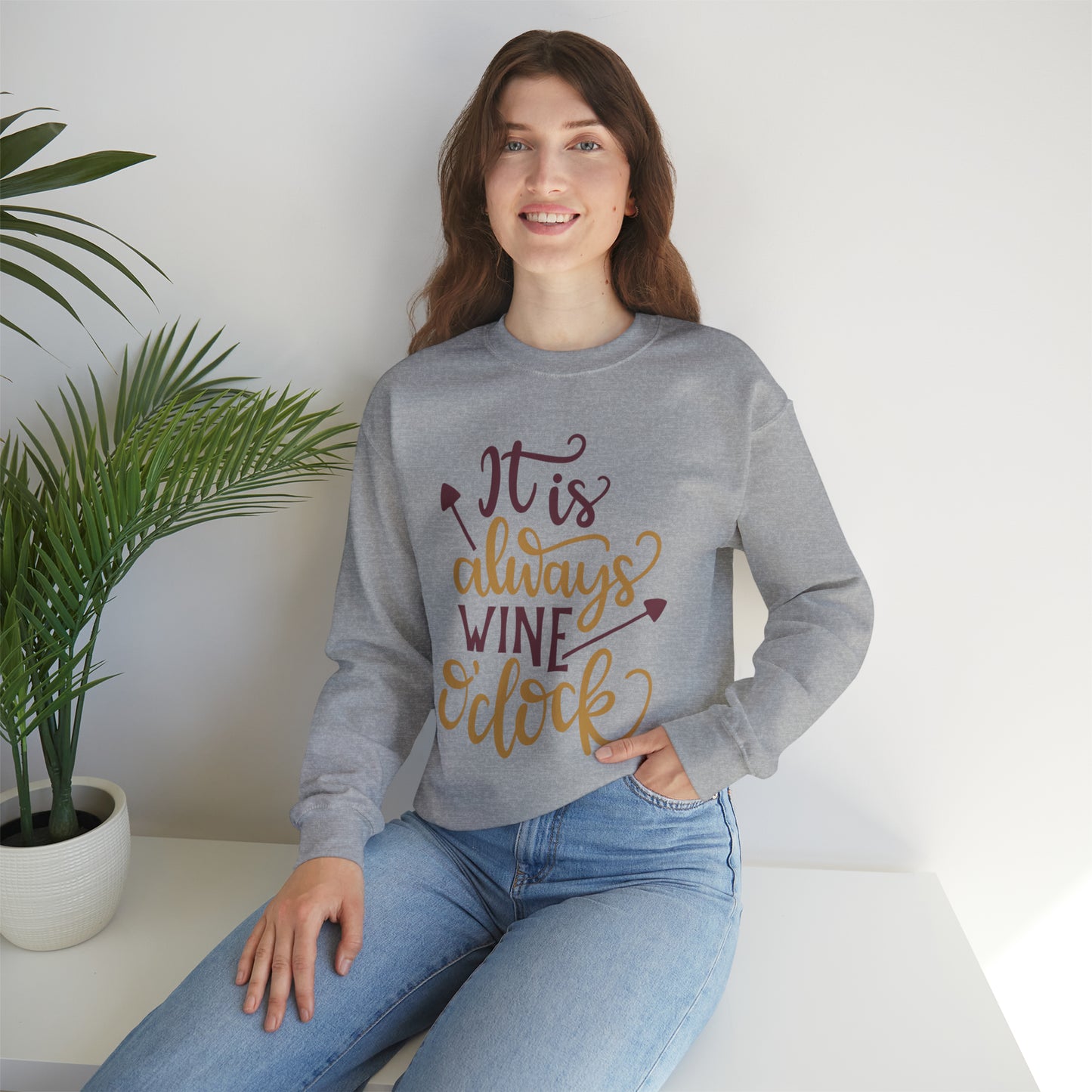 It_is_always_wine_oclock Crewneck Sweatshirt