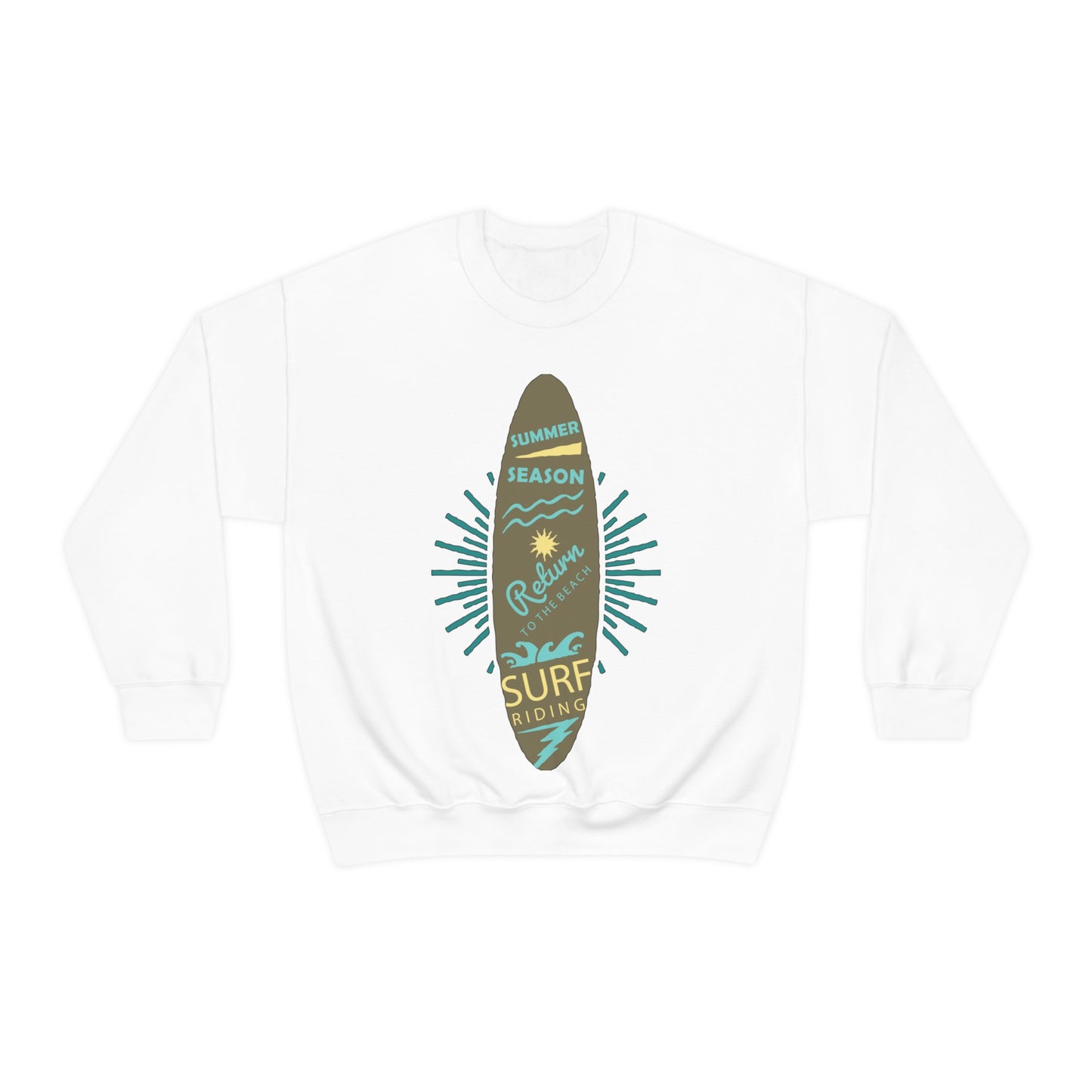 Surf Riding Summer Crewneck Sweatshirt