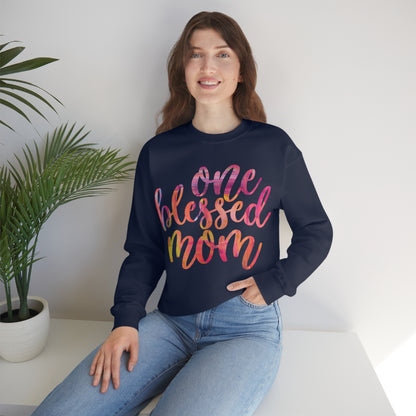 One blessed mom Crewneck Sweatshirt