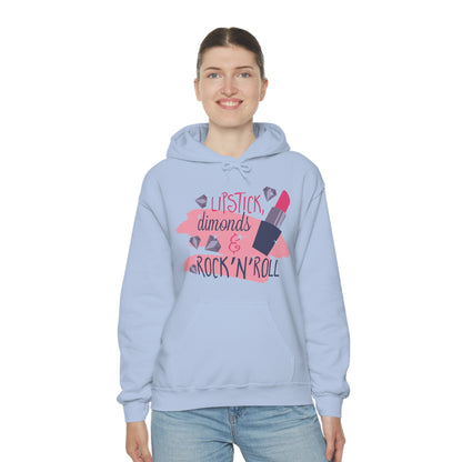 Lipstick-Diamonds and Rock & Roll Hoodie