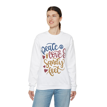 Peace_love_and_sandy_feet Crewneck Sweatshirt