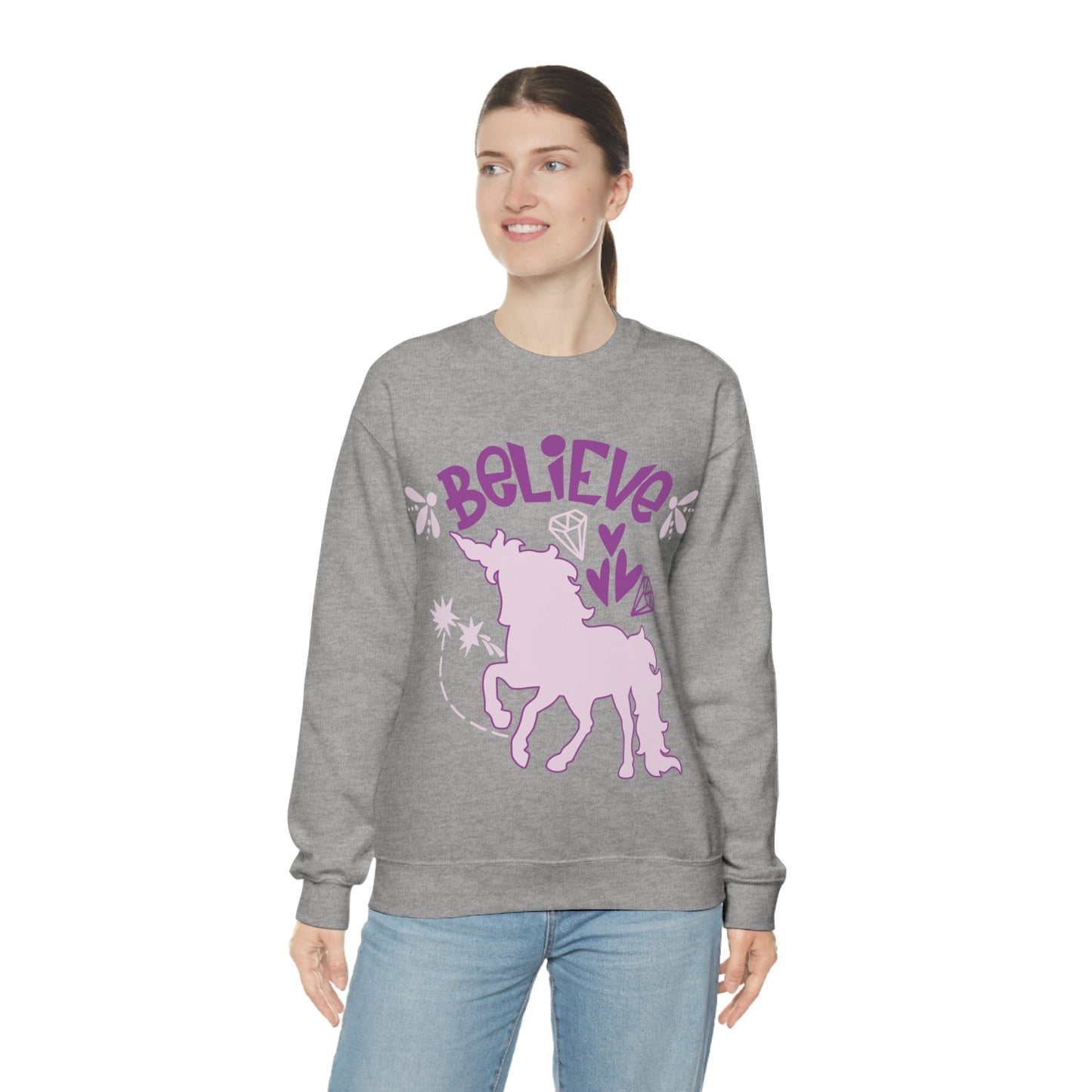 Unicorns_Believe Crewneck Sweatshirt