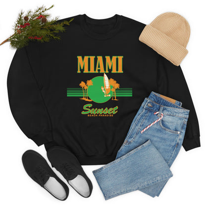 Miami Sunset Beach Paradise Crewneck Sweatshirt