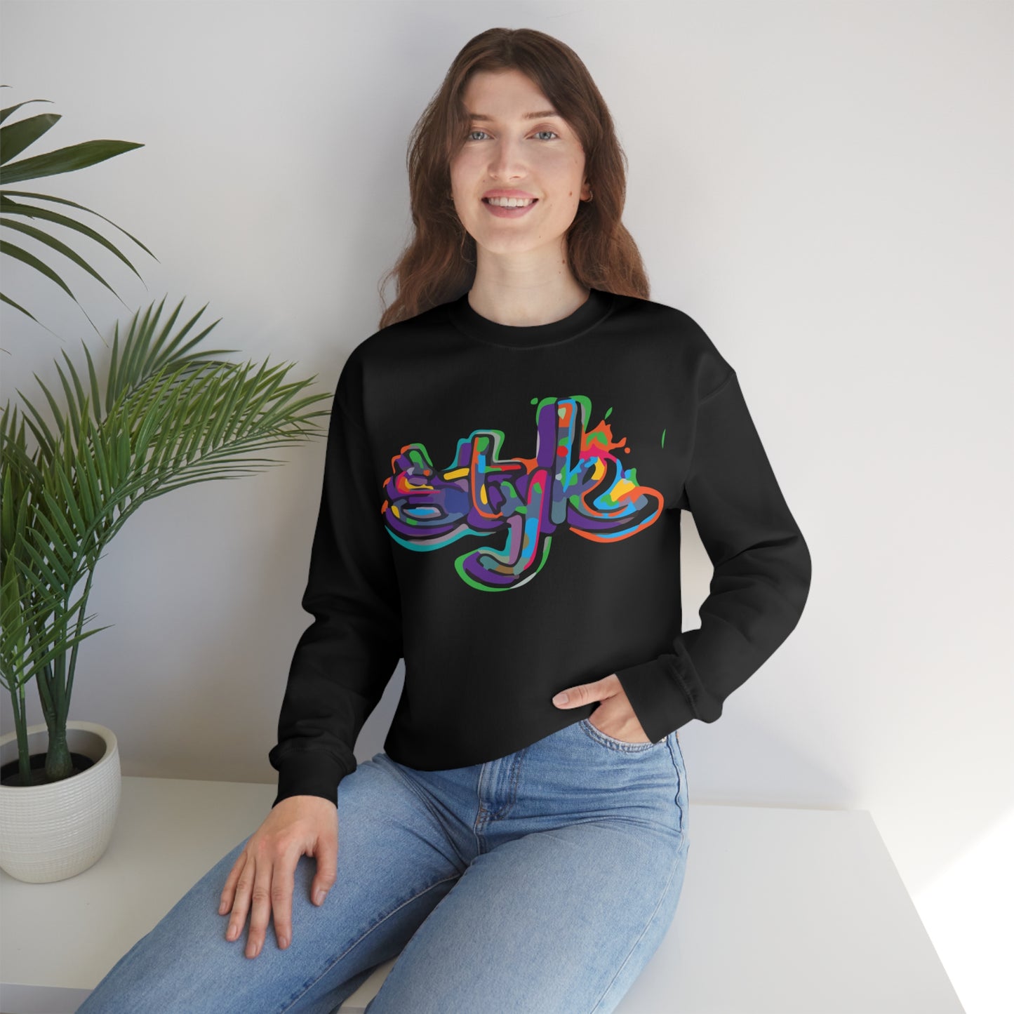 Graffiti style in colors Crewneck Sweatshirt