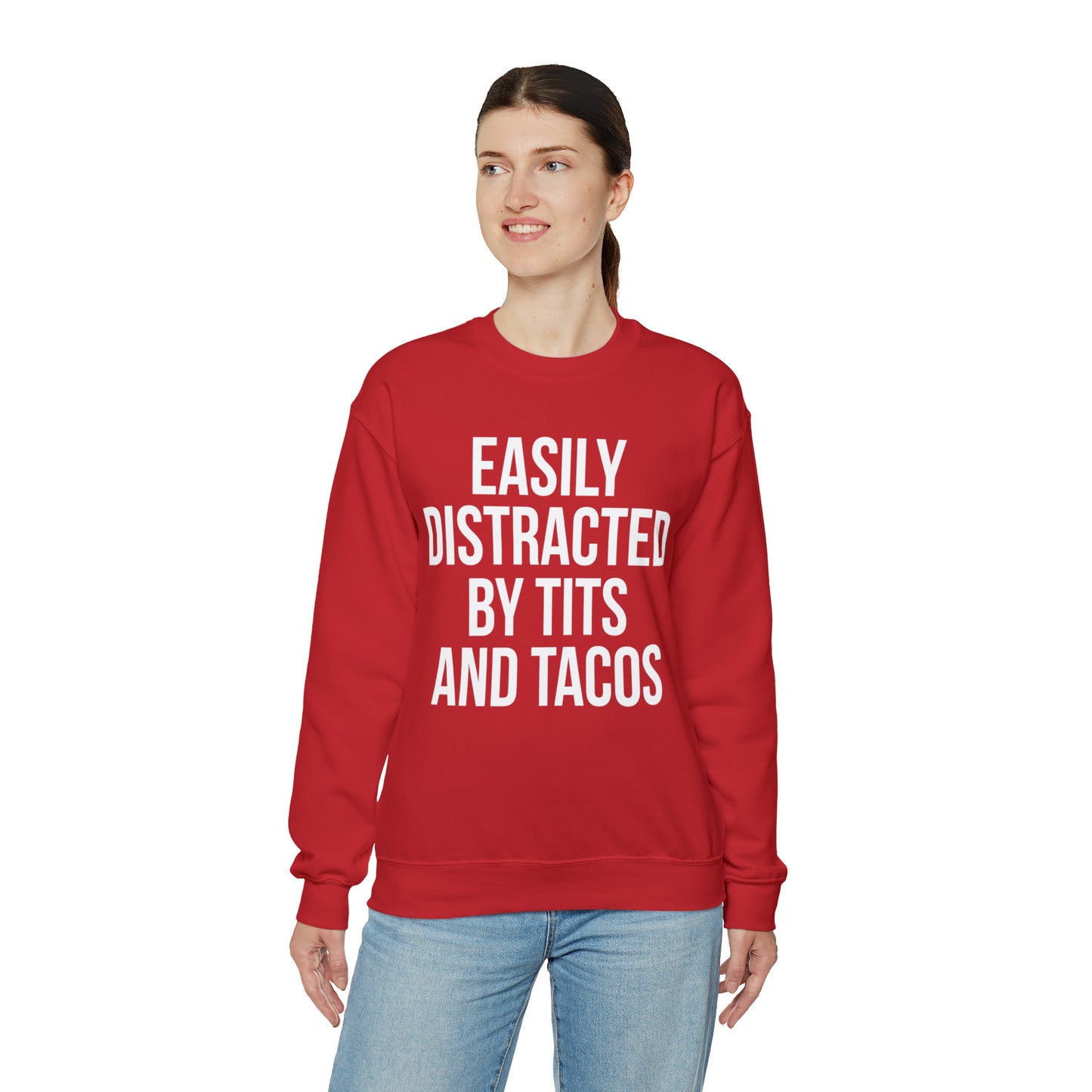 Easily distracted by tacos Crewneck Sweatshirt