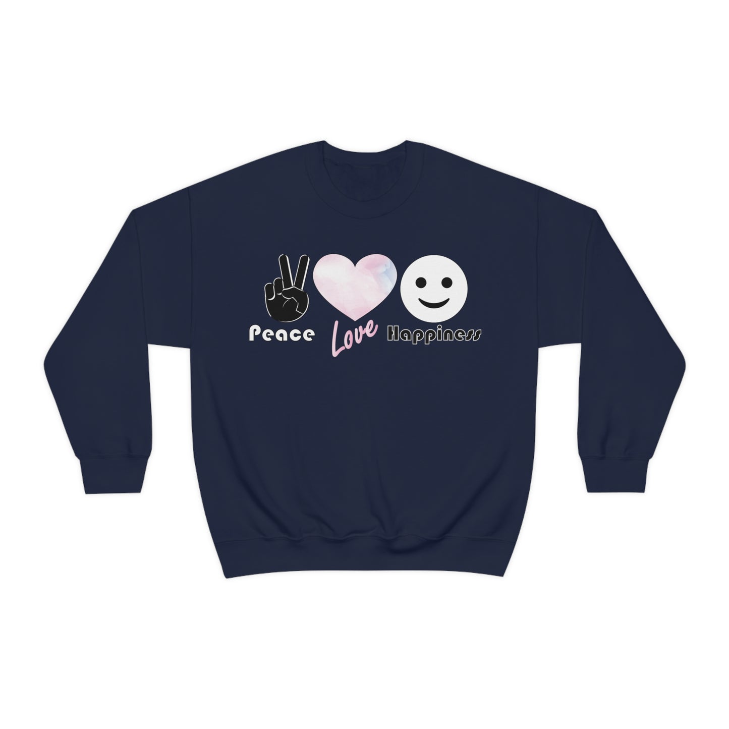 Peace-Love-Happiness Crewneck Sweatshirt