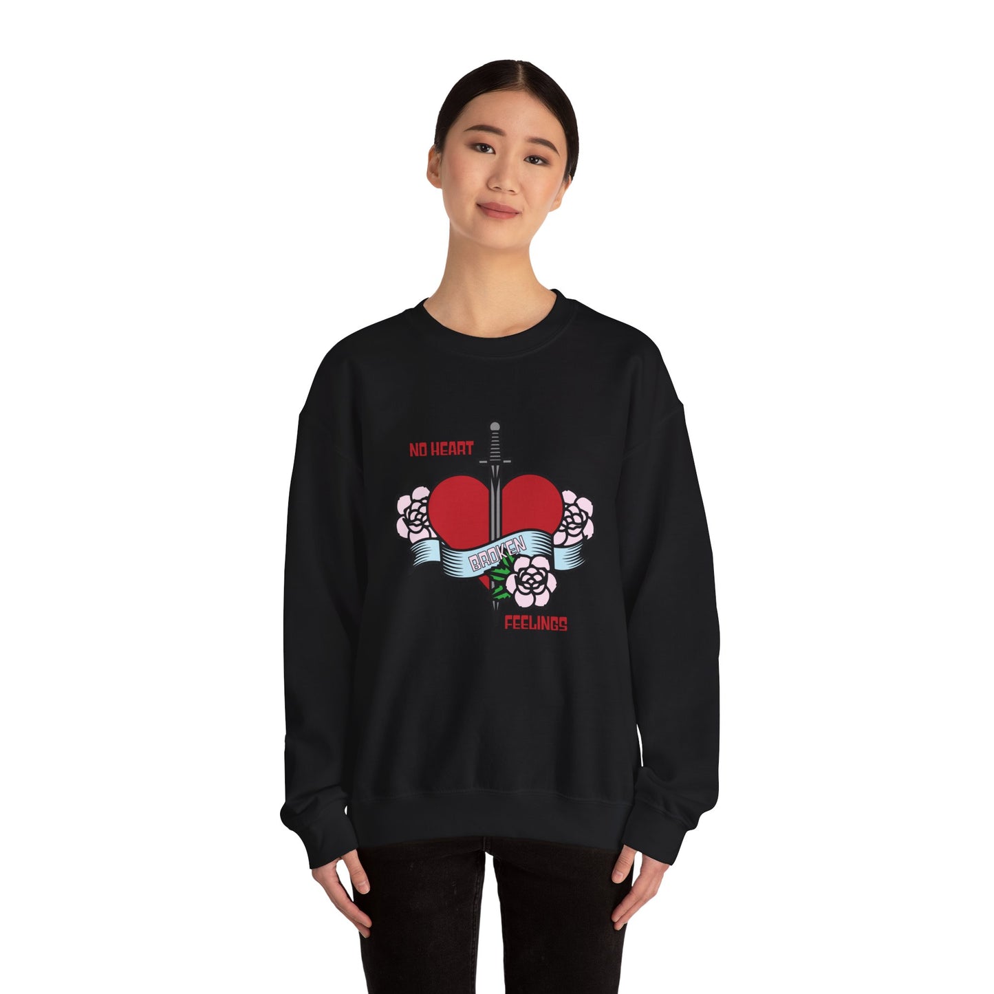 No heart feelings broken heart Crewneck Sweatshirt