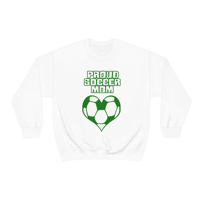 Proud -soccer-mom Heart Crewneck Sweatshirt