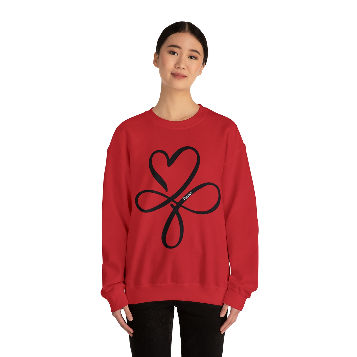 Heart symbol Love Infinity symbol Forever Crewneck Sweatshirt