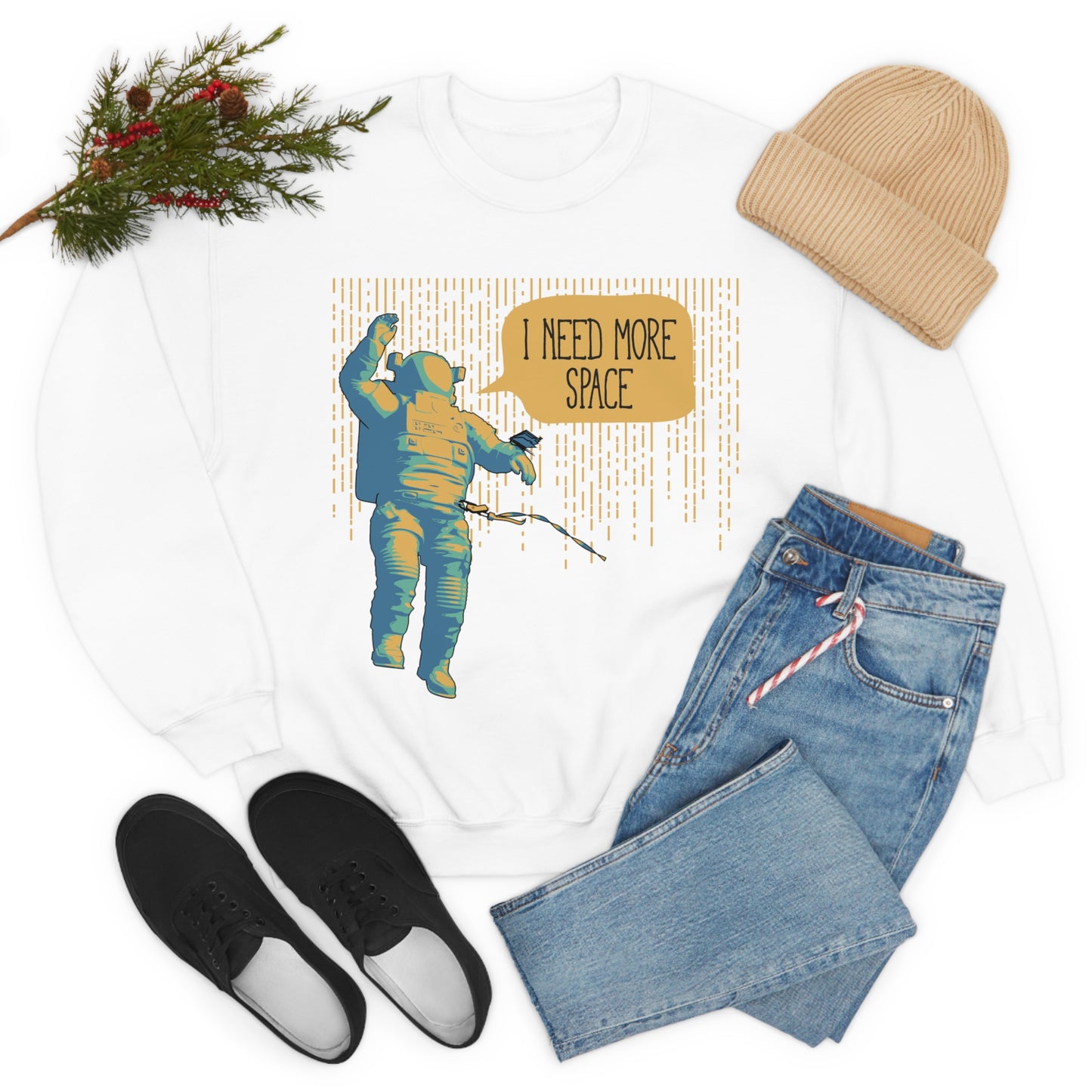 I need more_Space Crewneck Sweatshirt