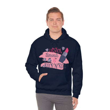 Lipstick-Diamonds and Rock & Roll Hoodie