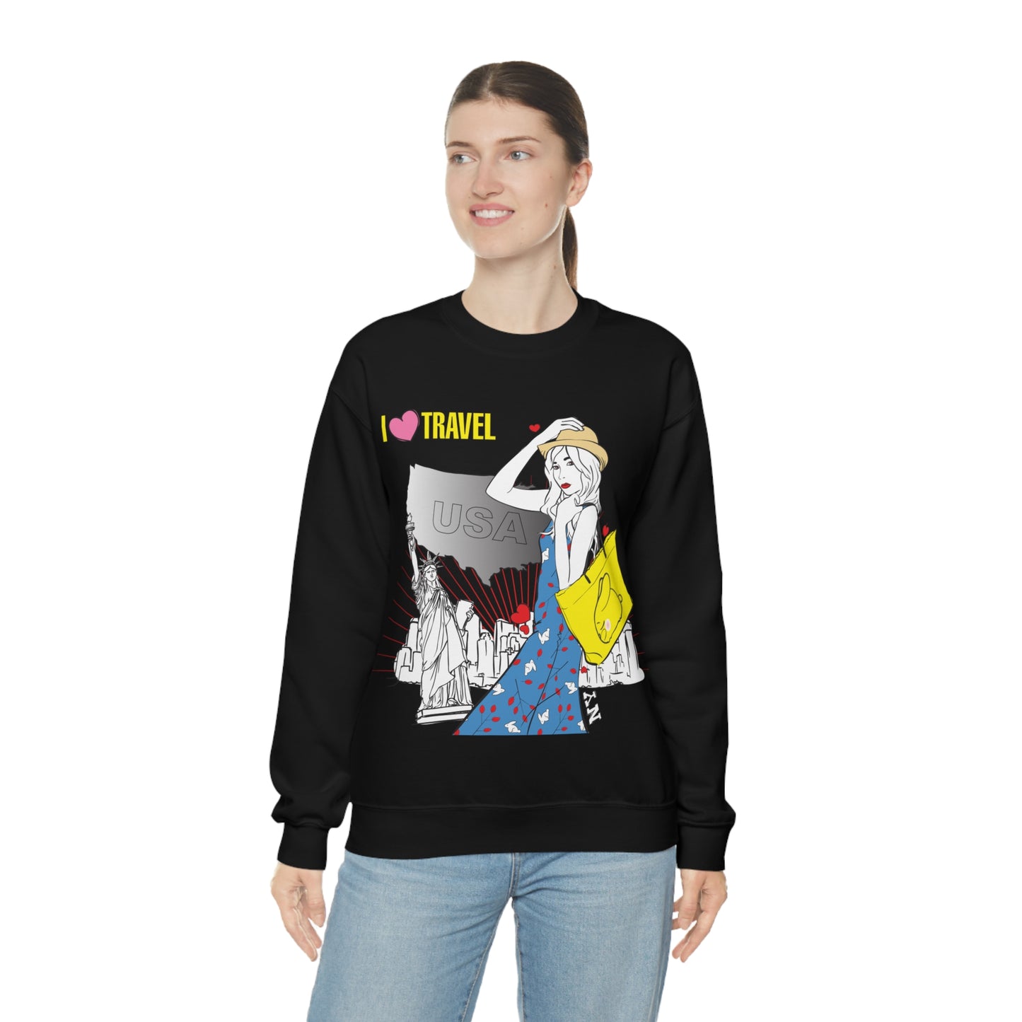 I love to travel _1 Crewneck Sweatshirt