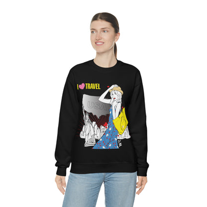 I love to travel _1 Crewneck Sweatshirt