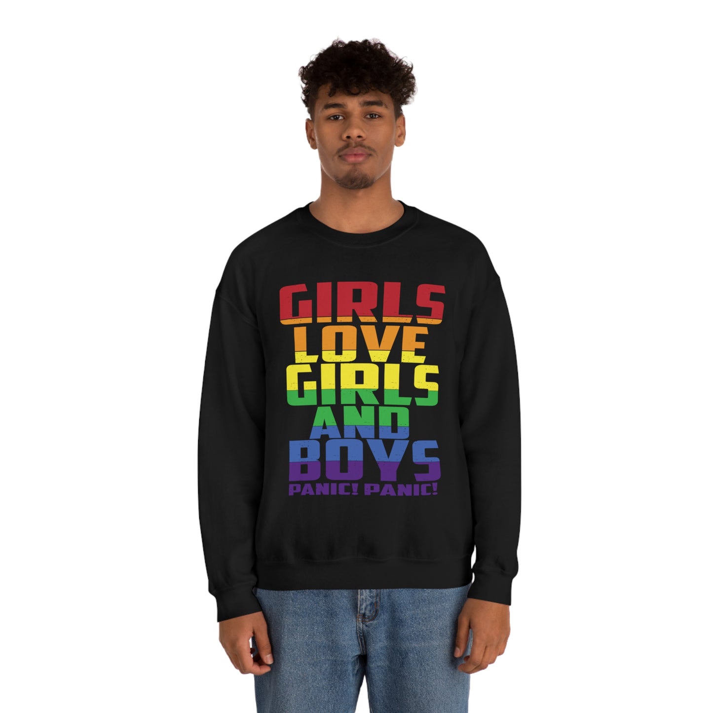 Girls Love Girls and Boys Crewneck Sweatshirt