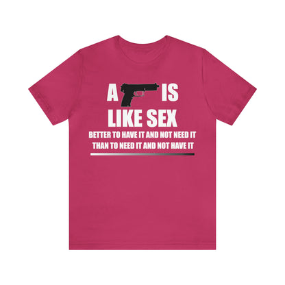 A Gun is Like Sex T-Shirt