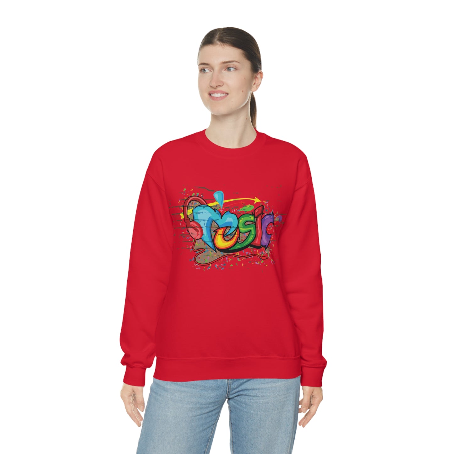 Music colorful graffiti Crewneck Sweatshirt