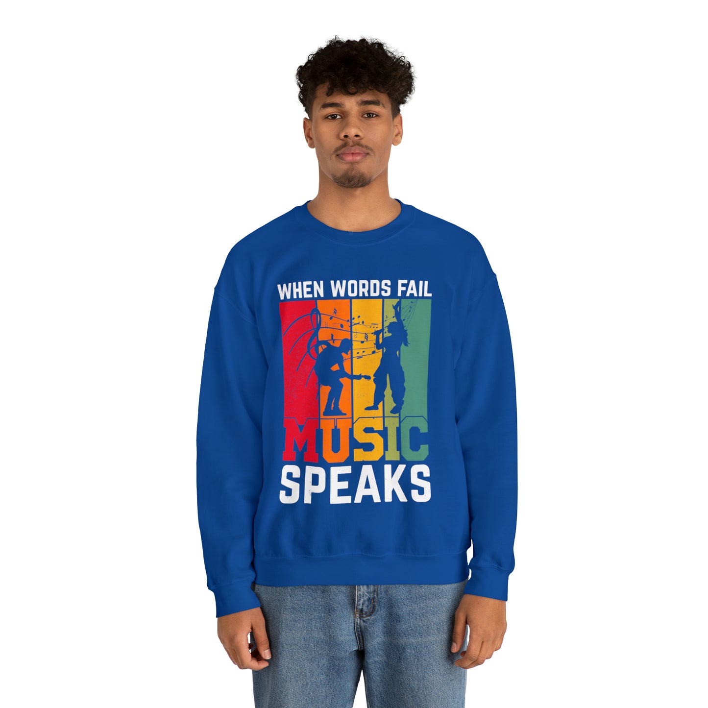 When words fail music speaks vintage Crewneck Sweatshirt