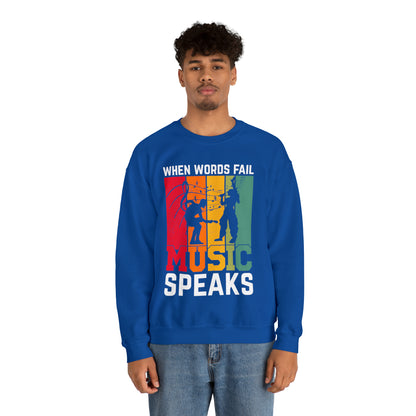 When words fail music speaks vintage Crewneck Sweatshirt