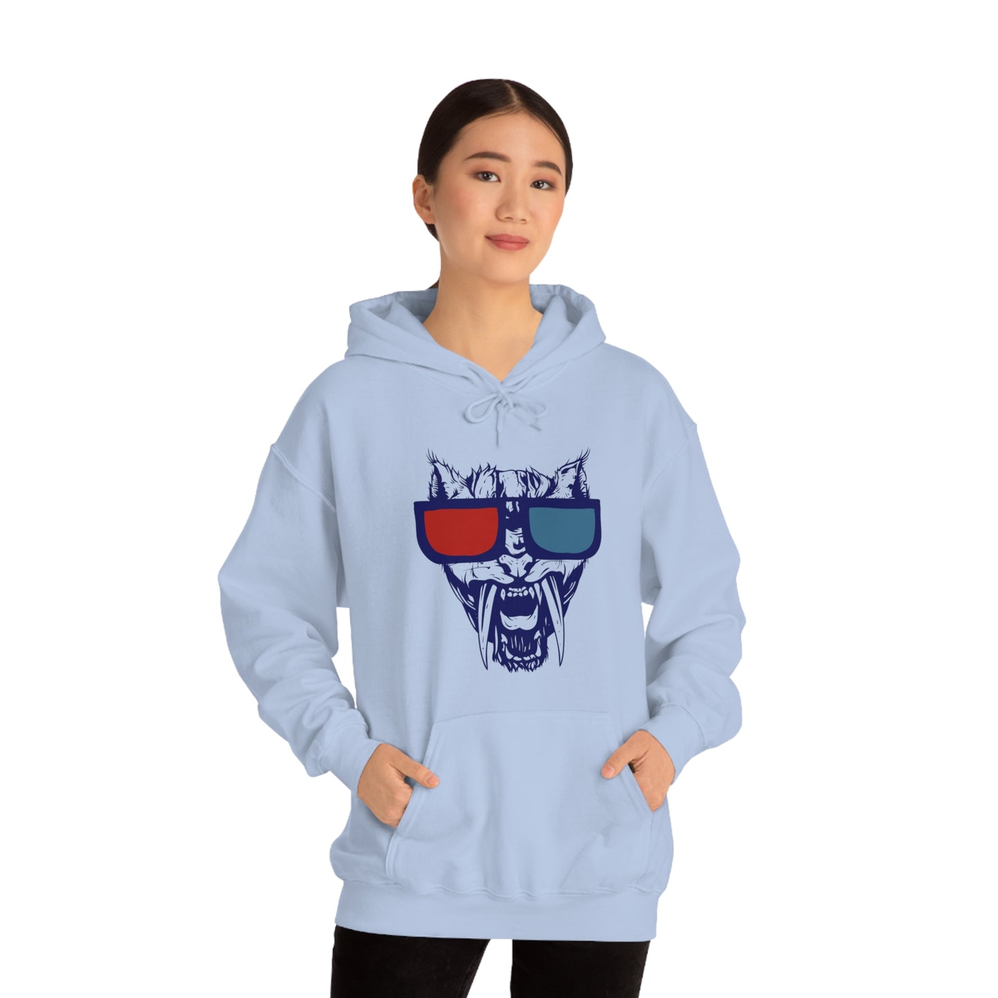 3D Glasses Tiger Hoodie