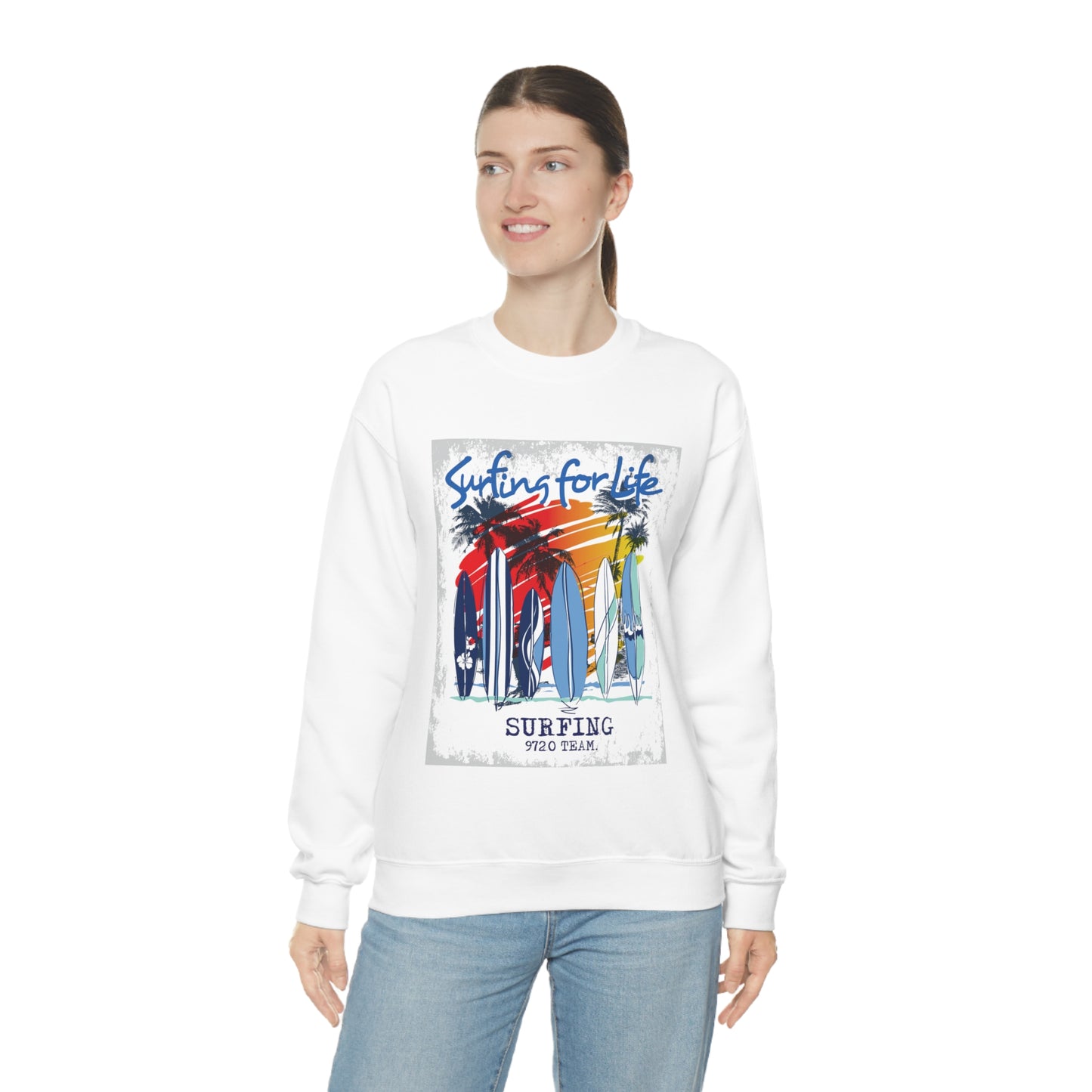 Surfing For Life Crewneck Sweatshirt